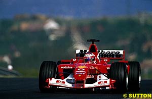 Barrichello was the fastest Ferrari before retiring