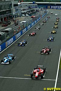 The F3000 grid, this year at Silverstone