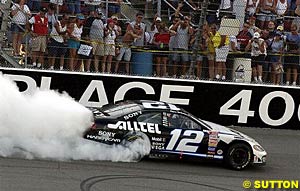 Ryan Newman smokes 'em up after the race