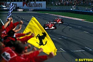 Barrichello leads Schumacher for a 1-2 in 2003