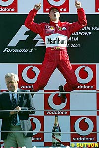 Schumacher celebrates
