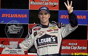 Jimmie Johnson celebrates win number three for the season