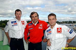 Colin McRae, Carlos Sainz and Sebastien Loeb at last month's Rally Finland. Only Sainz and Loeb will drive for the team next year
