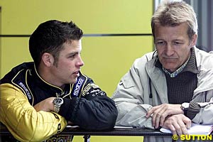 Will Hoy, right, chats with Gareth Howell