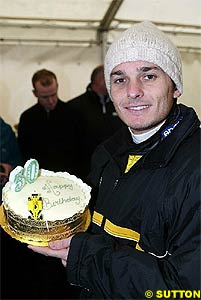 Fisichella celebrated his birthday on track