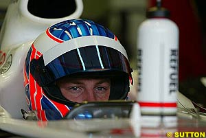 Jenson Button testing the BAR
