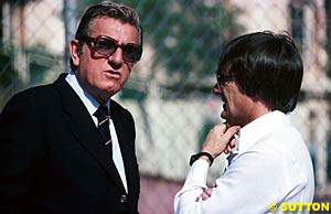 Jean-Marie Balestre and Bernie Ecclestone discuss matters