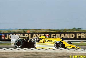 The first Renault turbo, 1977, with Jabouille at the wheel