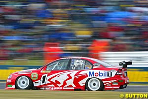 Mark Skaife and Todd Kelly were quick all day but were thwarted late in the race by a flapping left rear door