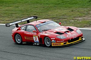 The winning Ferrari 575M Maranello of Fabio Babini and Phillip Peter