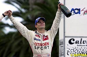 Sebastien Loeb celebrates his San Remo victory