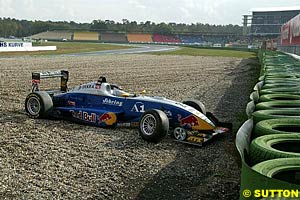 Christian Klien ended up in the gravel in race one