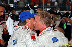 Miami winners JJ Lehto and Johnny Herbert