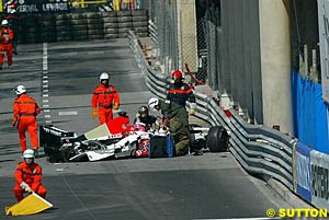 Button was forced to miss the race after this accident
