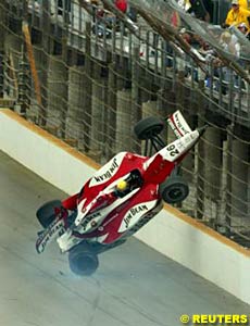 Dan Wheldon gets airborne