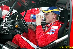 Richard Burns at last month's Rally Corsica