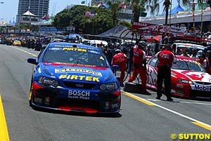 Marcos Ambrose heads out of the pits quickly but didn't have the best of weekends