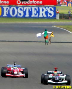 A track intruder almost marred the British Gp