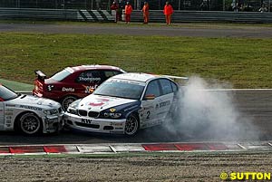 Some of the carnage at the start of race one