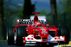 Schumacher scored his first win thanks to a courageous drive
