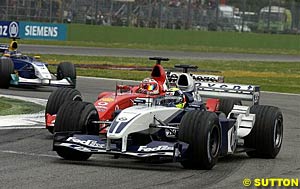 Barrichello and Ralf provided the most entertaining battle of the race
