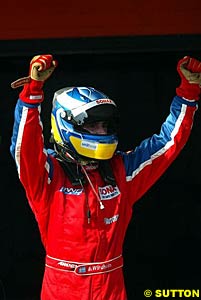 Bjorn Wirdheim celebrates victory