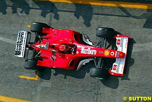 The F2002 at Imola