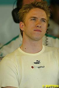 Heidfeld in the pits