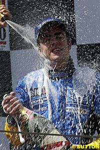 Fernando Alonso on the podium in Spain