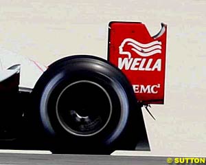 Rear wing of the Toyota