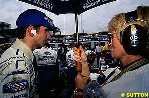 Ann Bradshaw with Damon Hill in Adelaide 1994