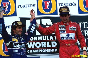 Senna and Prost make peace on the podium of Adelaide 1993