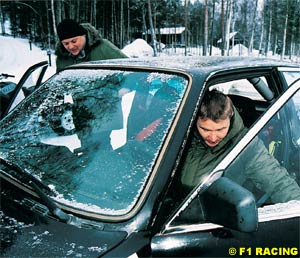 Bishop goes ice driving with Hakkinen