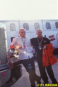 Bishop and Peter Windsor in the paddock