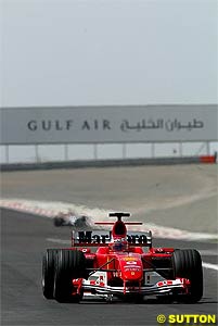 Barrichello could not match Schumacher's pace