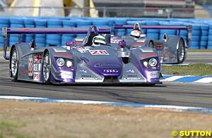 The winning Audi of Allan McNish, Pierre Kaffer and Frank Biela