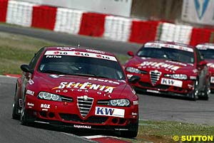 Winner Augusto Farfus Jr leads his Autodelta teammates in race one