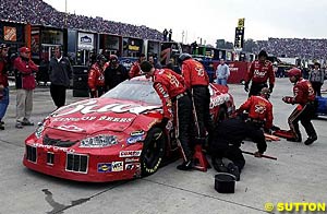 A disastrous day cost Dale Earnhardt Jr dearly, seen here getting the pinion replaced