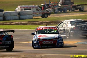 Greg Murphy recovers from his race three pit entry faux pas