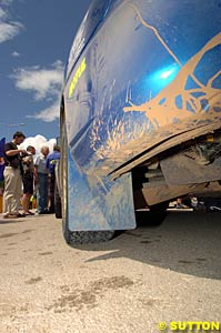 A rear mudflap, which when missing on day two, cost Solberg thirty seconds