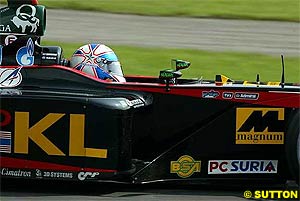 The Briton in his GP debut with Minardi