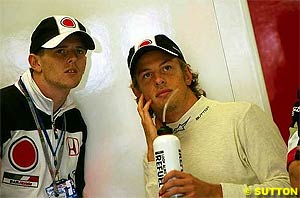 Davidson and Button during testing