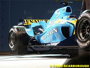 Detail of the Renault R24's sidepod