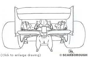 Rear end of the Ferrari F2004