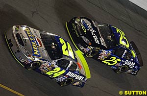 Winner Jeff Gordon and Hendrick teammate Brian Vickers