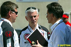 Szafnauer with Geoff Willis and Mario Theissen