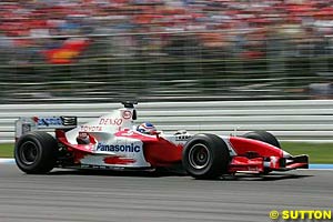Olivier Panis in the updated Toyota