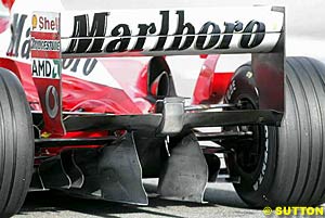 The Ferrari rear wing