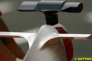The Ferrari winglets on the F2004