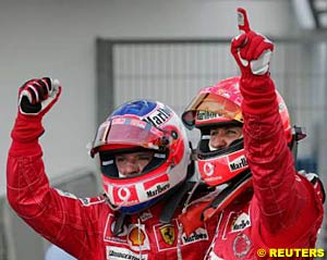 Rubens Barrichello and Michael Schumacher